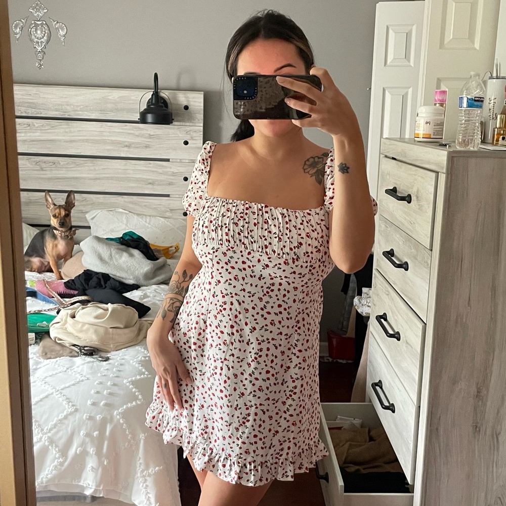 White mini dress